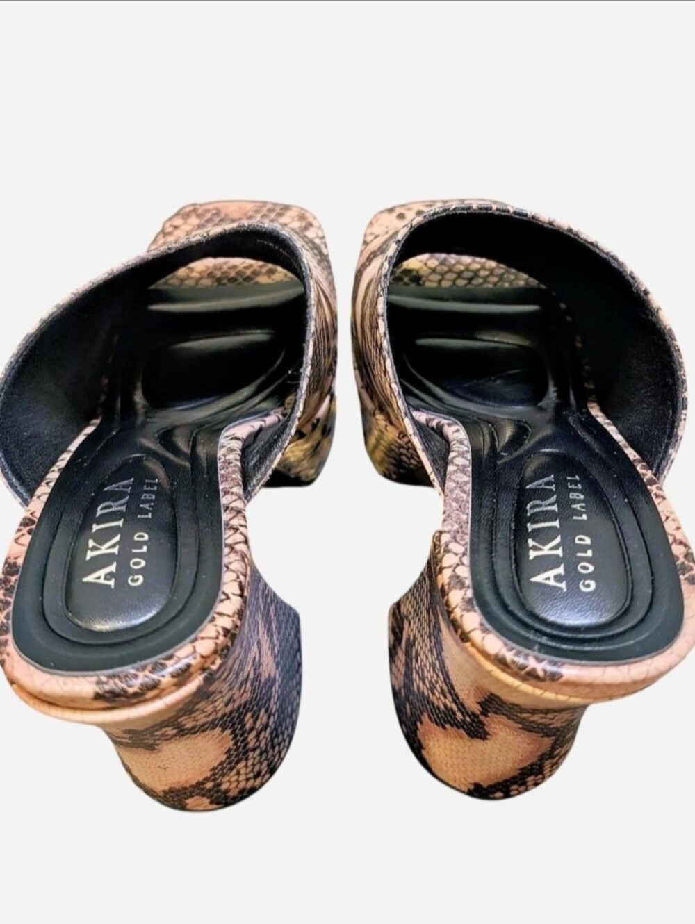 NIB AZALEA WANG FIKILE BLACKSNAKE PLATFORM MULES Size 8 - Picture 4 of 8